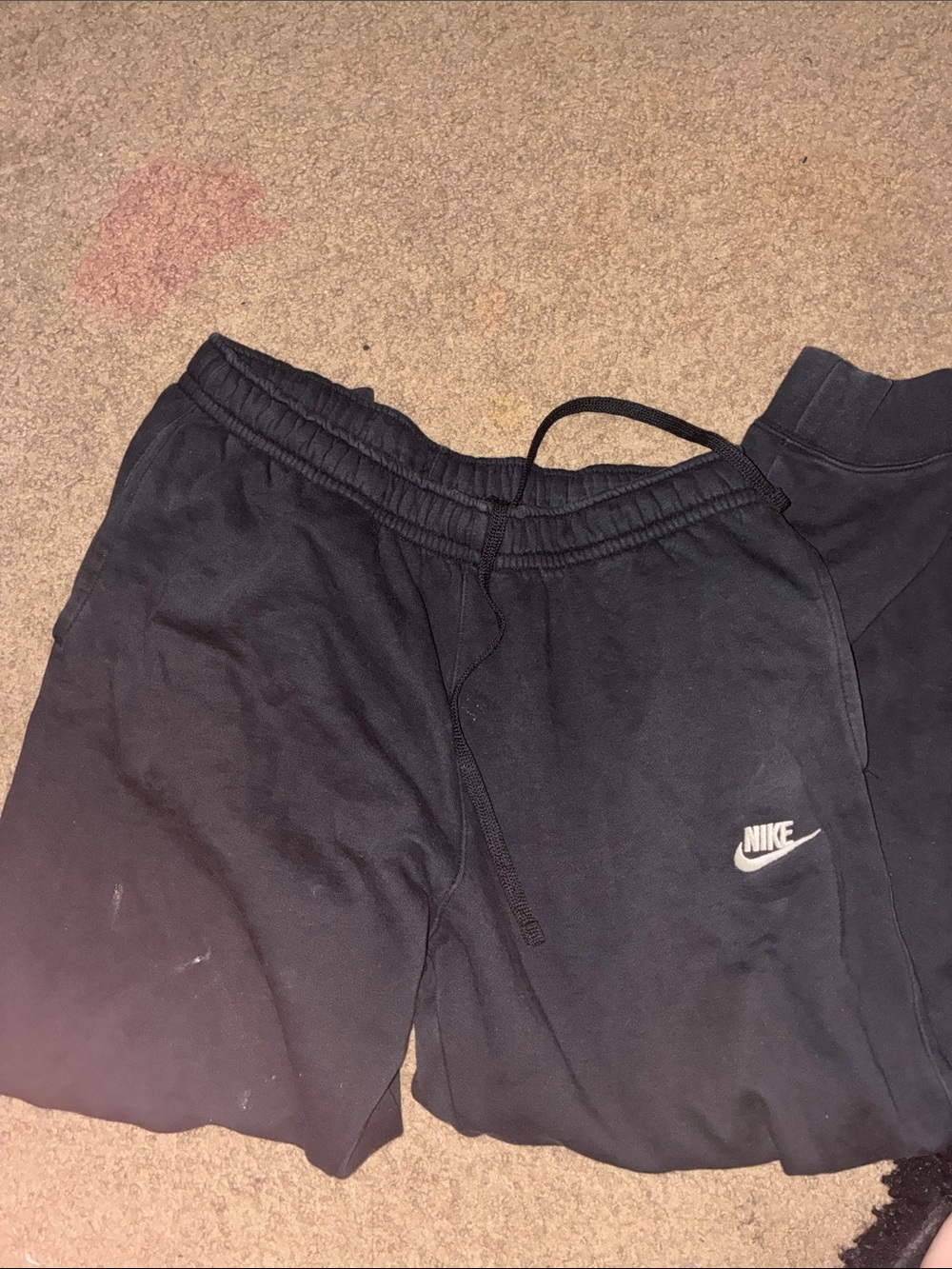 Nike Kids Black Sweatpants with White Swoosh